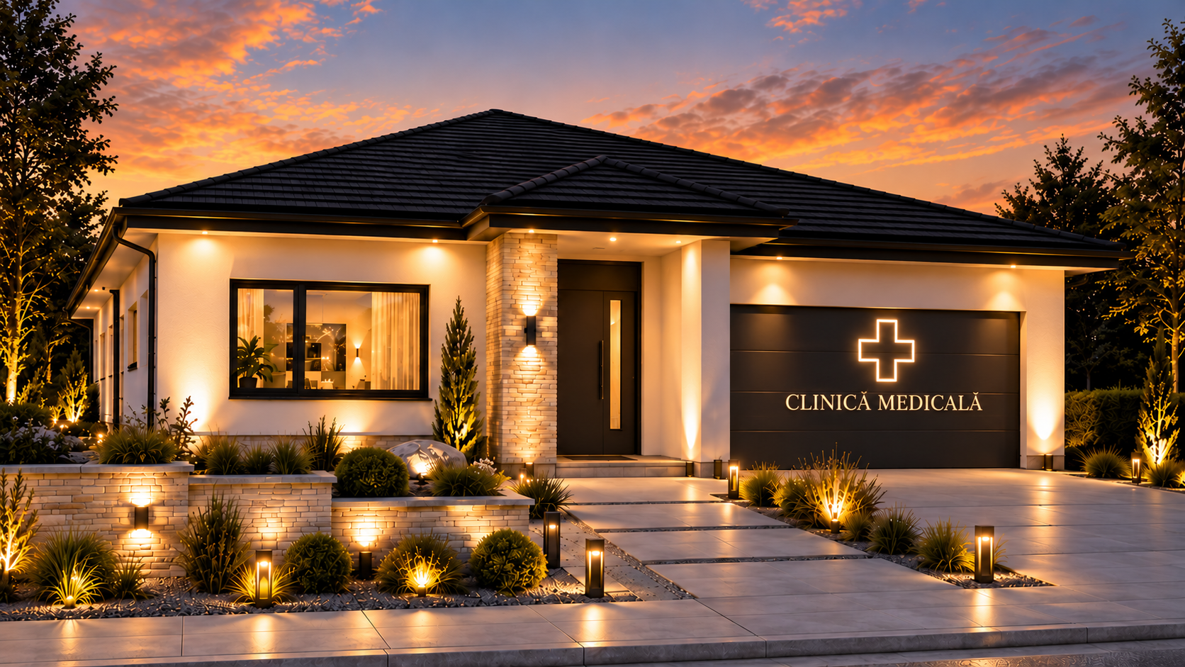 Clinică medicală D+P Popești – randare exterioară